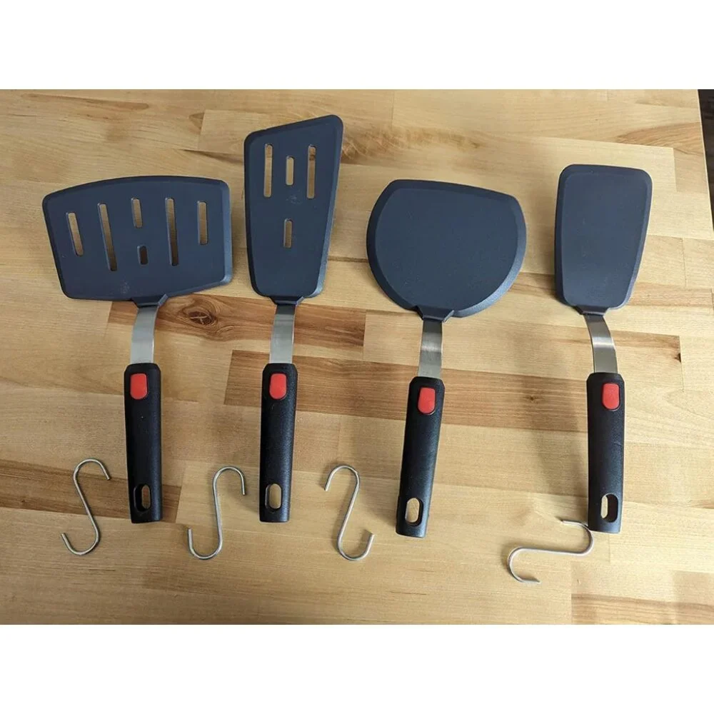 4-Pack SpatulasHeat Resistant Set Nonstick Cooking Utensils BPA Free Rubber
